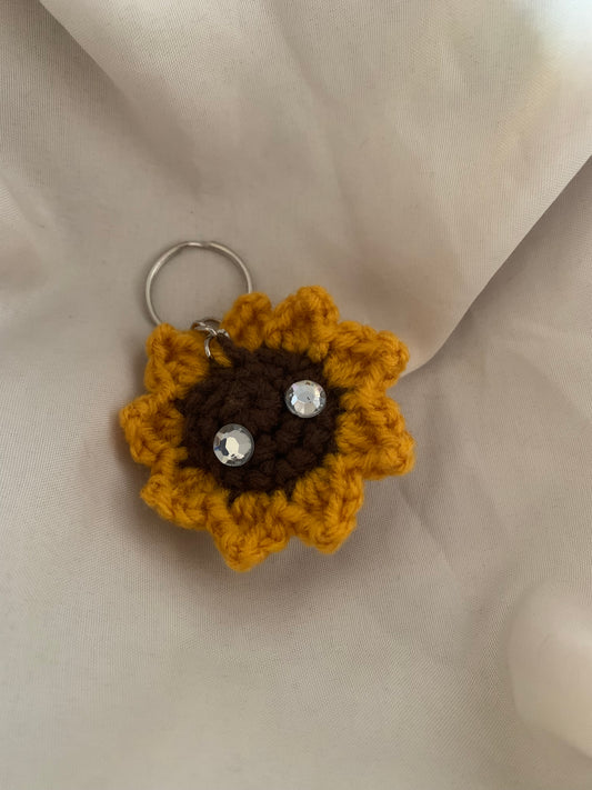 Gemmed Flower Keychain