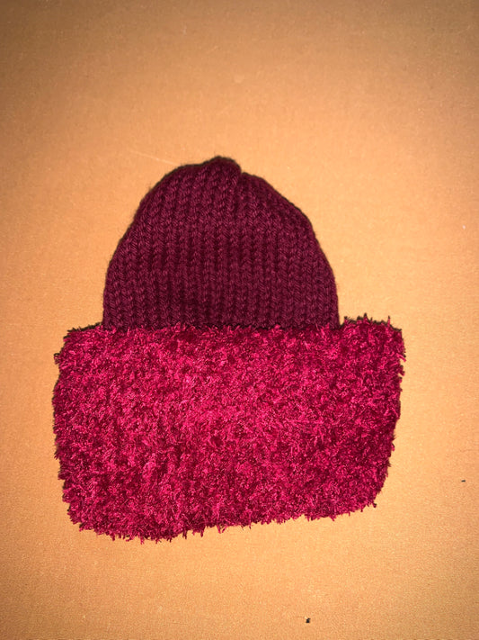 Fluffy Knitted Beanie - Adult
